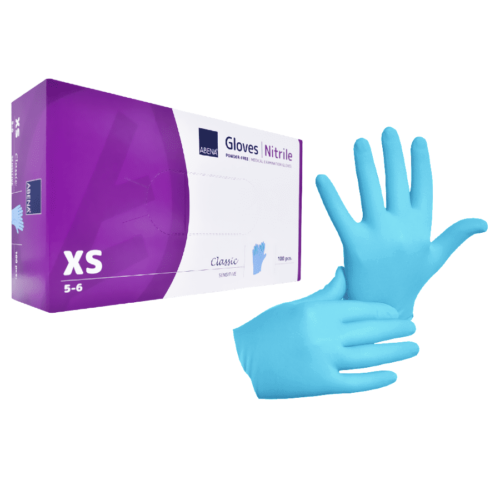 Rękawice nitrylowe bezpudrowe, niebieskie XS  – 100szt